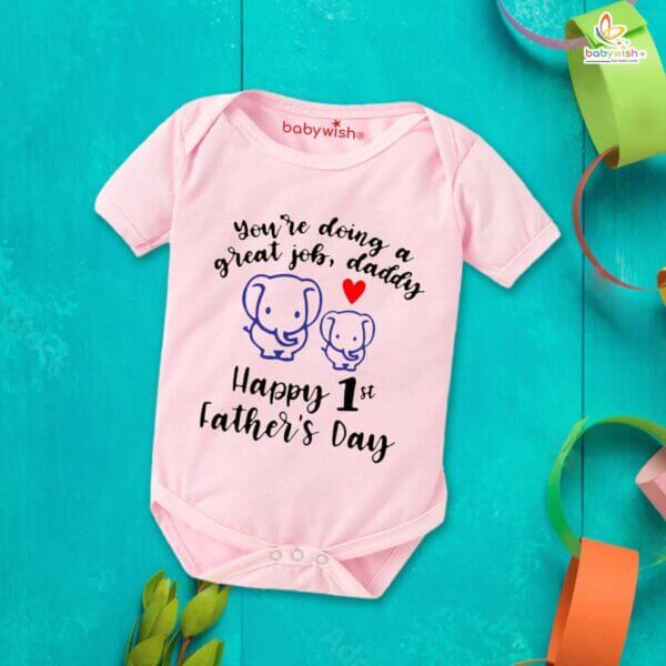 Fathers Day Special Baby Outfit Half Sleeve Unisex Multicolor Romper Onesies for Newborn baby - Image 3