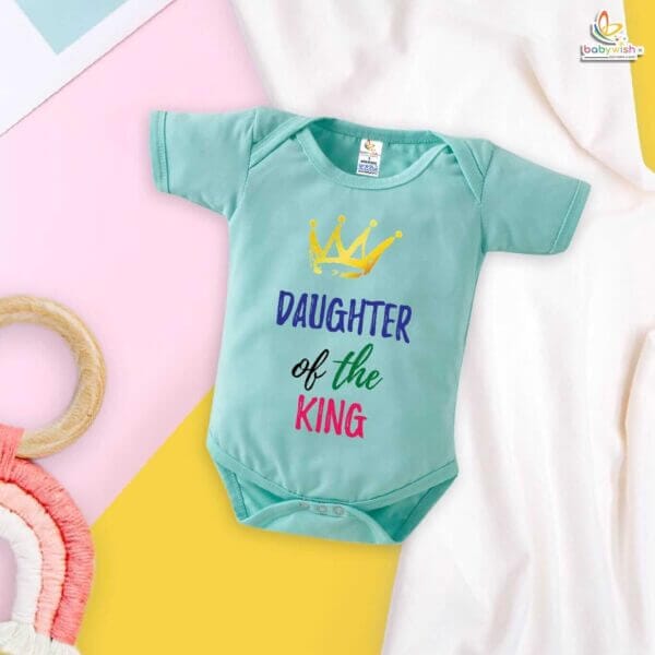 Daughter of King Romper – Father & Daughter Matching Bodysuit – Cute Baby Clothes for Daddy’s Little Princess – Soft Cotton Infant Outfit – Babywish - Image 2