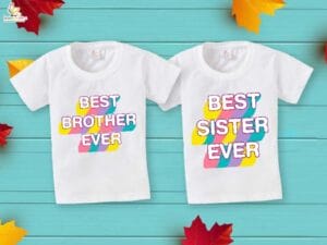 Rakshabandhan Special Combo White T-Shirts Sets for Brother and Sister Combo Pack of 2