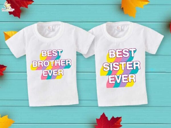 Rakshabandhan Special Combo White T-Shirts Sets for Brother and Sister Combo Pack of 2