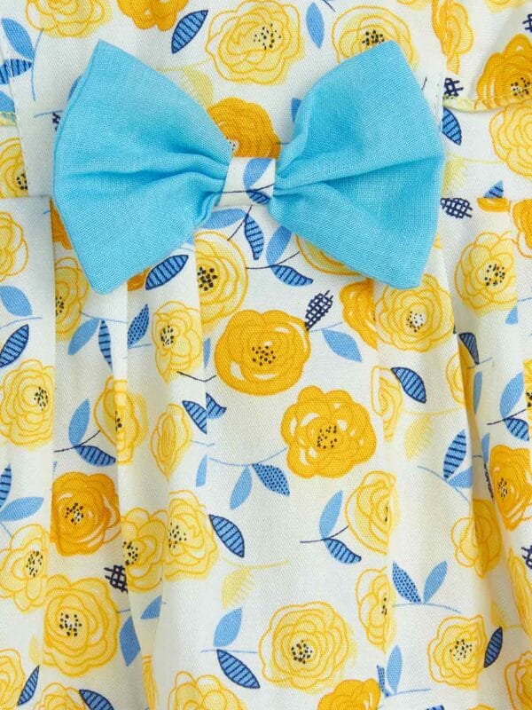 Babywish Baby Girl Cotton Frock Newborn Girl Knee Length Sleeveless Dress Sunflower Theme Printed - Image 5