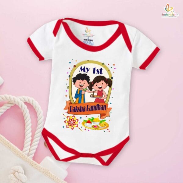 Babywish Rakshabandhan Romper Brother Sister Matching dress Rakshabandhan gift for Rakhi - Image 4