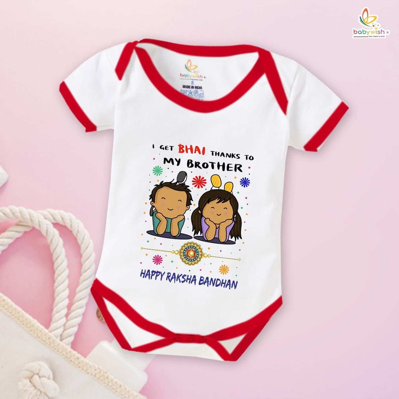 Babywish Rakshabandhan Romper Brother Sister Matching dress Rakshabandhan gift for Rakhi