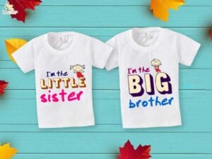 Rakshabandhan Special Combo White T-Shirts Sets for Brother and Sister Combo Pack of 2