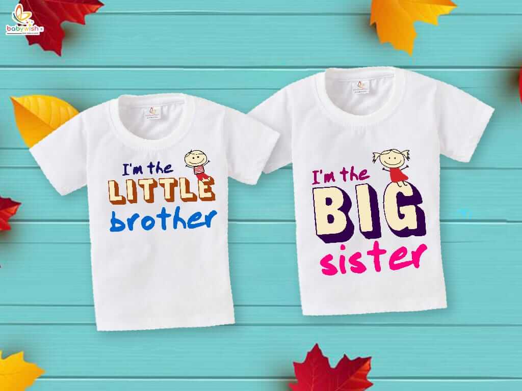 Rakshabandhan Special Combo White T-Shirts Sets for Brother and Sister Combo Pack of 2