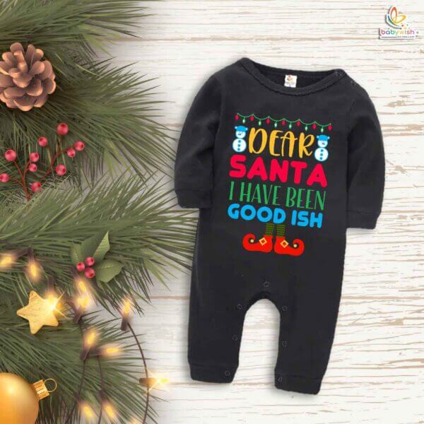 Babywish Christmas Full Body Romper Clothes My First Merry Bodysuit Dear Santa I Have Been Good Ish - Image 2