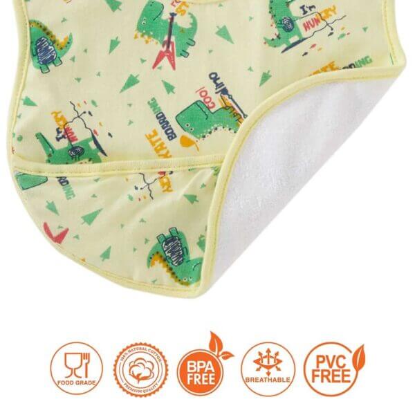 Bibs for Baby, 3-Layers Waterproof Baby Bib Food Catcher with Pocket Bibs - Image 8