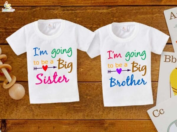 Rakshabandhan Special Combo White T-Shirts Sets for Brother and Sister Combo Pack of 2