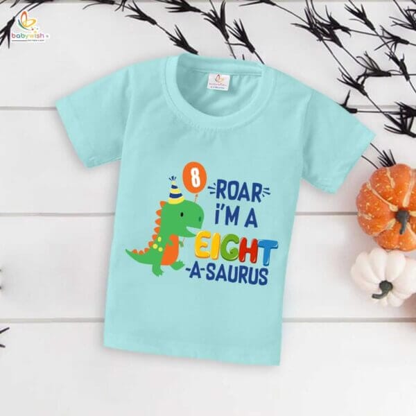 Eight Year Birthday Unisex T-Shirt Half Sleeve Round Neck Topwear tee for kids - Image 3