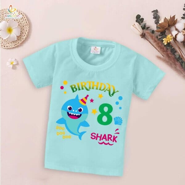 Eight Year Birthday Unisex T-Shirt Half Sleeve Round Neck Topwear tee for kids - Image 2