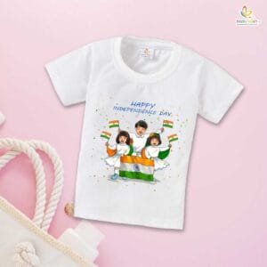Babywish Independence Day T-Shirt for Boys and Girls 15th August T-Shirts HAPPY INDEPENDENCE DAY