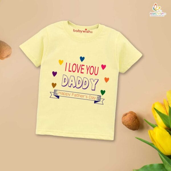 Father's Day Special T-Shirt for Boy’s and Girl’s Half Sleeve Topwear for Unisex Kids | Love You daddy | - Image 4