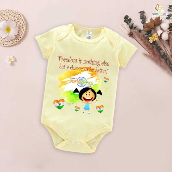 Babywish Independence Day T-Shirt for Boys and Girls 15th August Romper HAPPY INDEPENDENCE DAY - Image 4