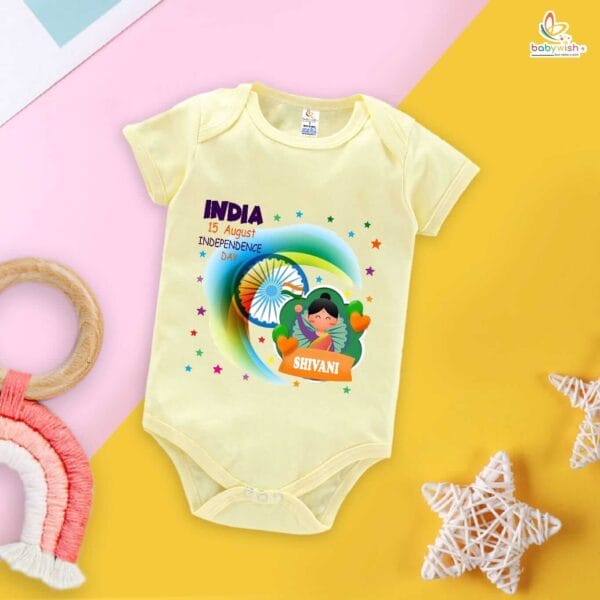 Babywish Independence Day T-Shirt for Boys and Girls 15th August Romper HAPPY INDEPENDENCE DAY - Image 4