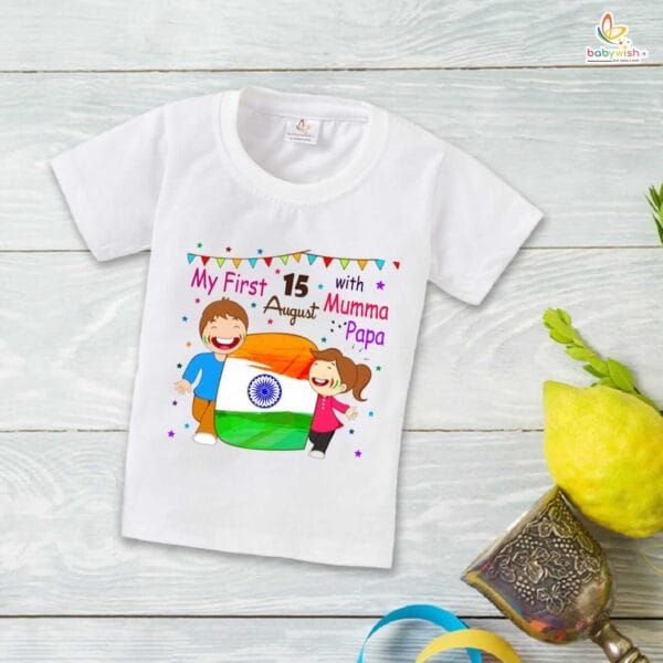 Babywish Independence Day T-Shirt for Boys and Girls 15th August T-Shirts HAPPY INDEPENDENCE DAY - Image 3