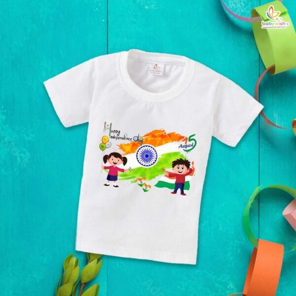 Babywish Independence Day T-Shirt for Boys and Girls 15th August T-Shirts HAPPY INDEPENDENCE DAY