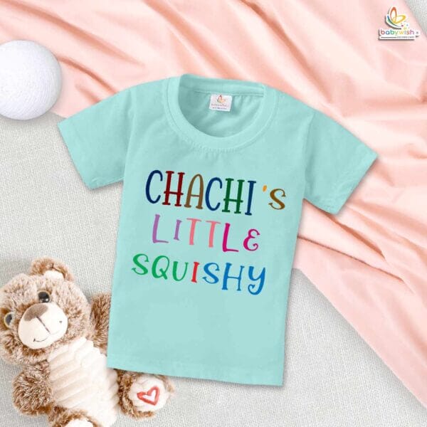 My Chacha & Chachi Matching T-Shirts – Cute "Chachi's Little Squishy" Baby Outfit – Family Matching Clothes for Baby, Uncle & Aunty – Babywish - Image 2