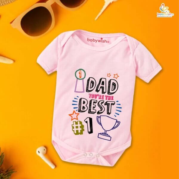 Fathers Day Special Baby Outfit Half Sleeve Unisex Multicolor Romper Onesies for Newborn baby - Image 3
