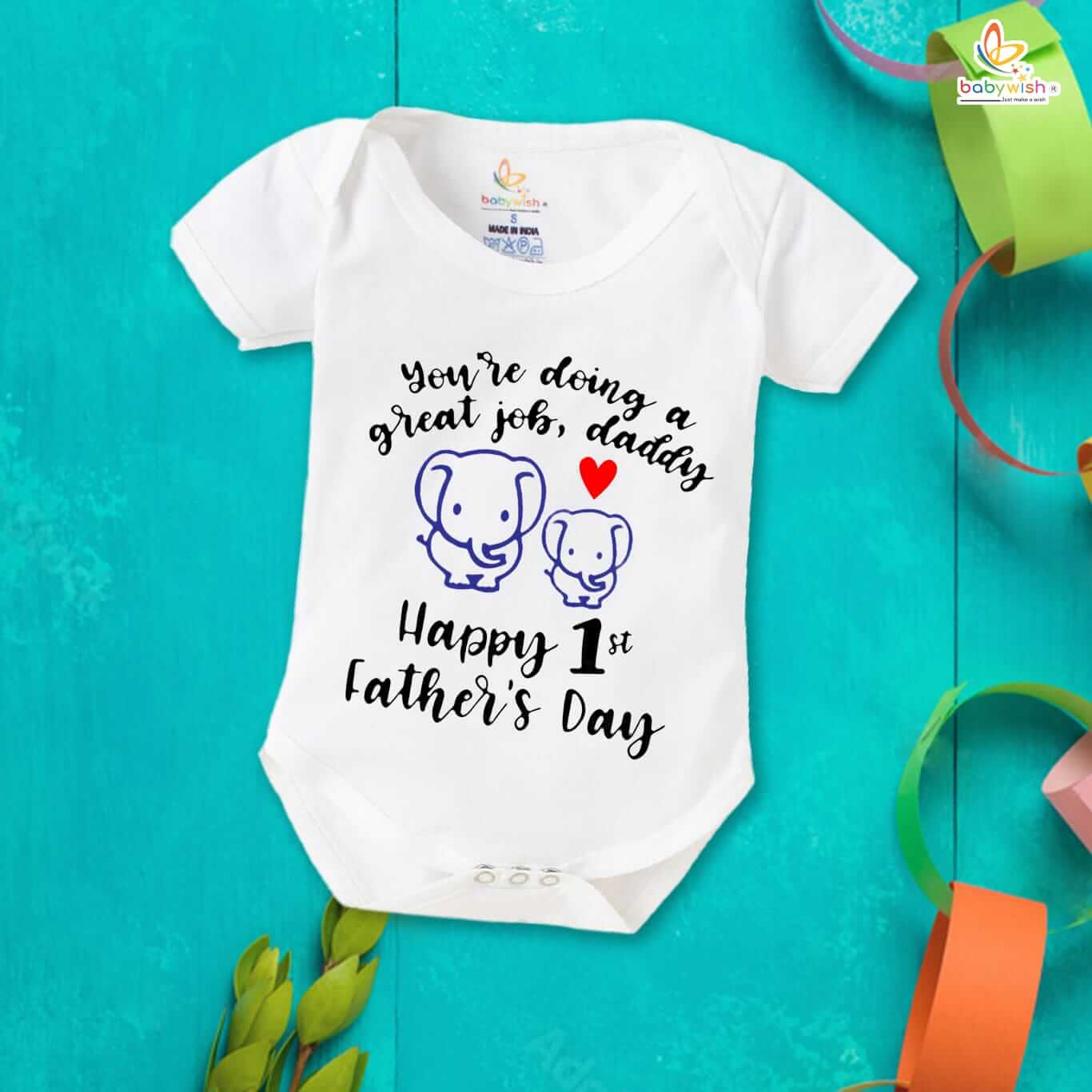 Celebrate Dad in Style: Fathers Day Baby Romper Half Sleeve Multicolor Unisex Onesies for Newborns – Perfect Gift for First Father Day Memories