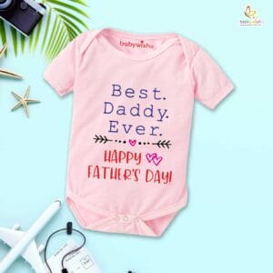 Fathers Day Special Baby Outfit Half Sleeve Unisex Multicolor Romper Onesies for Newborn baby