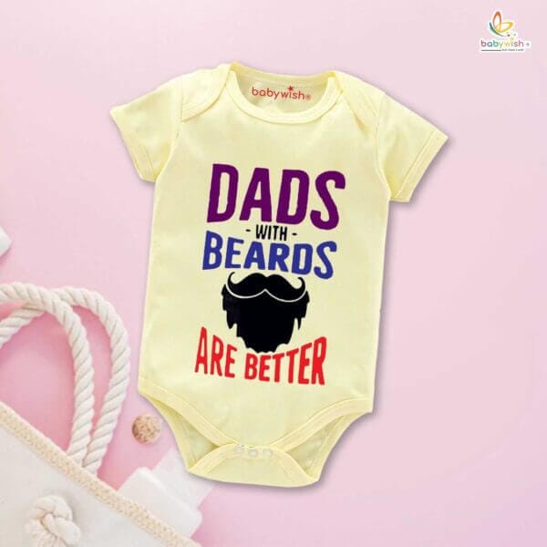 Fathers Day Special Baby Outfit Half Sleeve Unisex Multicolor Romper Onesies for Newborn baby