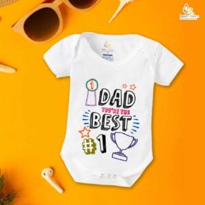 Fathers Day Special Baby Outfit Half Sleeve Unisex Multicolor Romper Onesies for Newborn baby