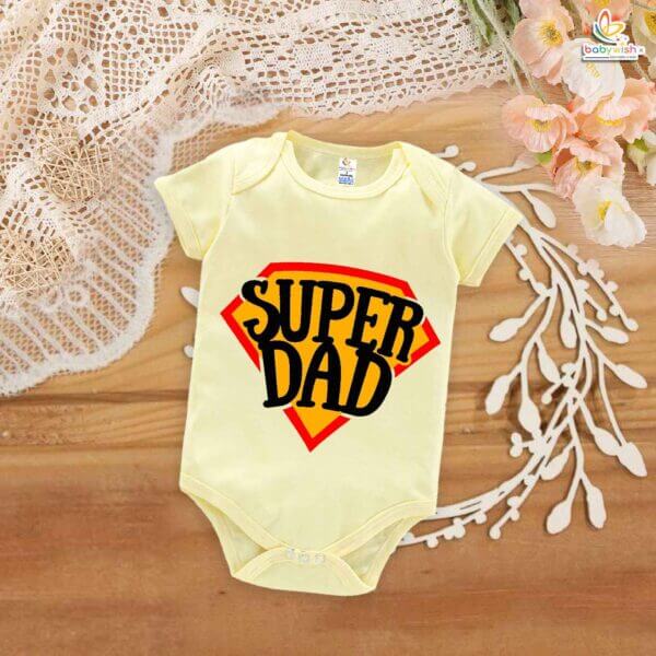 Super Dad Baby Romper – Funny Father’s Day Bodysuit for Newborns – Daddy and Me Matching Outfit – Cute New Dad Gift – Soft Cotton Infant Clothes by Babywish - Image 3