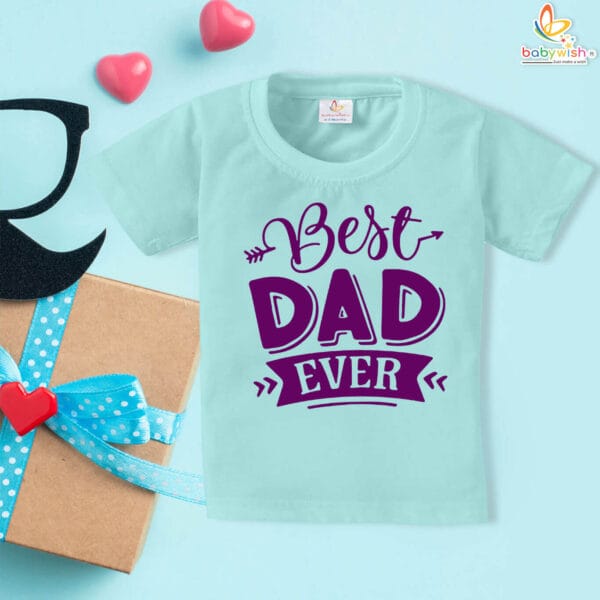 Fathers Day Gift for Kids | Best Dad Ever Cotton T-Shirt | Babywish - Image 2