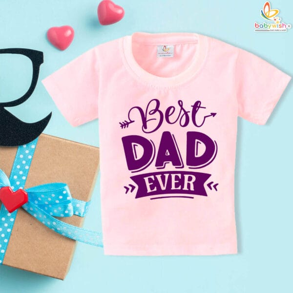 Fathers Day Gift for Kids | Best Dad Ever Cotton T-Shirt | Babywish - Image 3