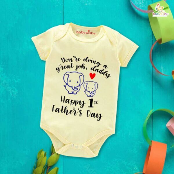 Fathers Day Special Baby Outfit Half Sleeve Unisex Multicolor Romper Onesies for Newborn baby - Image 4