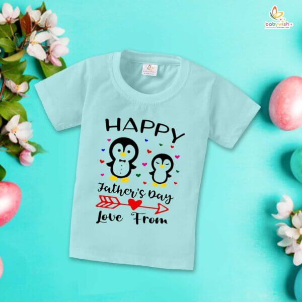 Father's Day Special T-Shirt for Boy’s and Girl’s Half Sleeve Topwear for Unisex Kids | Happy Father's Day Love From| - Image 2
