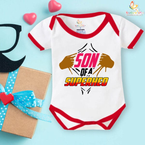 Superhero Baby Romper for Father's Day | Son of a Superhero - Image 5