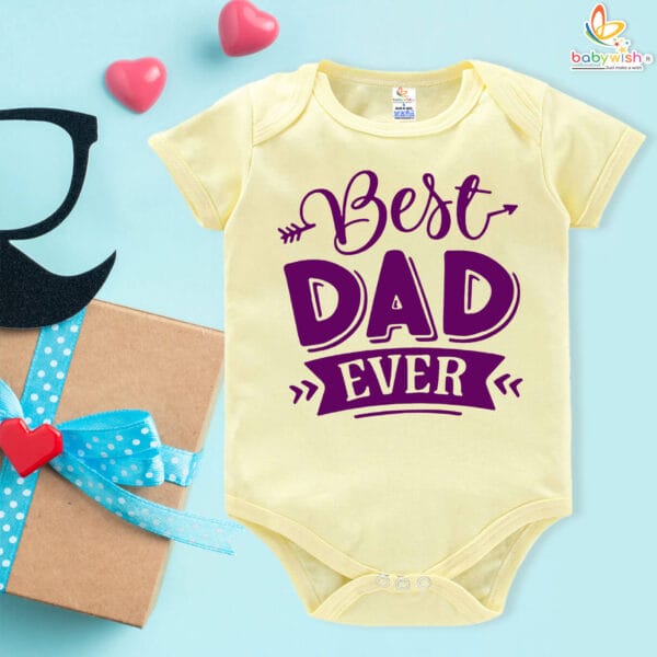 Best Dad Ever Fathers Day Romper Gift for Little Ones | Babywish - Image 4