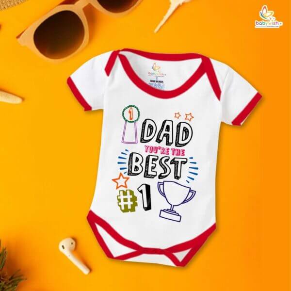 Fathers Day Special Baby Outfit Half Sleeve Unisex Multicolor Romper Onesies for Newborn baby - Image 5