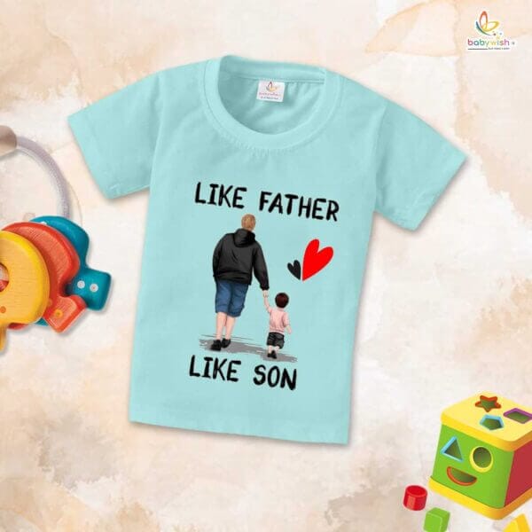Father's Day Special T-Shirt for Boy’s and Girl’s Half Sleeve Topwear for Unisex Kids | Like Father Like Son | - Image 2