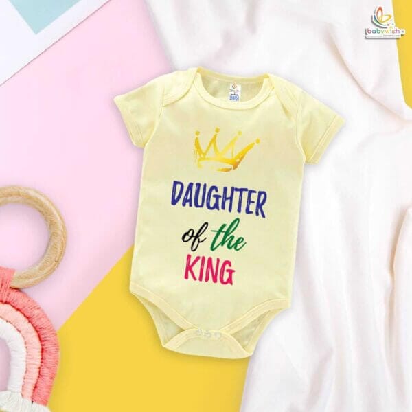 Daughter of King Romper – Father & Daughter Matching Bodysuit – Cute Baby Clothes for Daddy’s Little Princess – Soft Cotton Infant Outfit – Babywish - Image 3