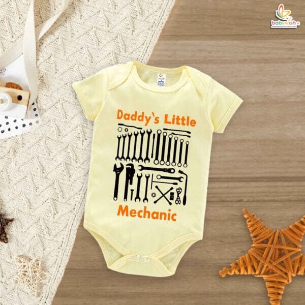 Daddy’s Little Mechanic Romper – Father & Baby Matching Bodysuit – Cute Baby Clothes for Daddy’s Little Helper – Soft Cotton Infant Outfit – Babywish - Image 3