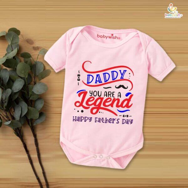 Fathers Day Special Baby Outfit Half Sleeve Unisex Multicolor Romper Onesies for Newborn baby - Image 3