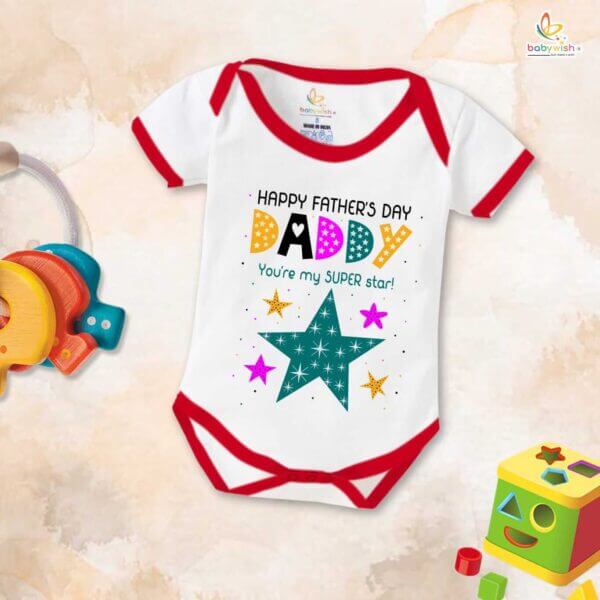 Fathers Day Special Baby Outfit Half Sleeve Unisex Multicolor Romper Onesies for Newborn baby - Image 5