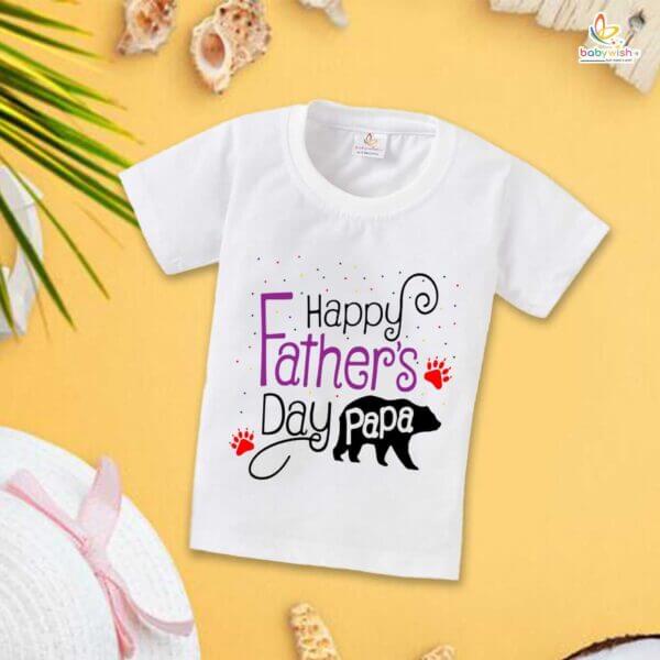 Father's Day Special T-Shirt for Boy’s and Girl’s Half Sleeve Topwear for Unisex Kids | Happy Father's Day Papa | - Image 2