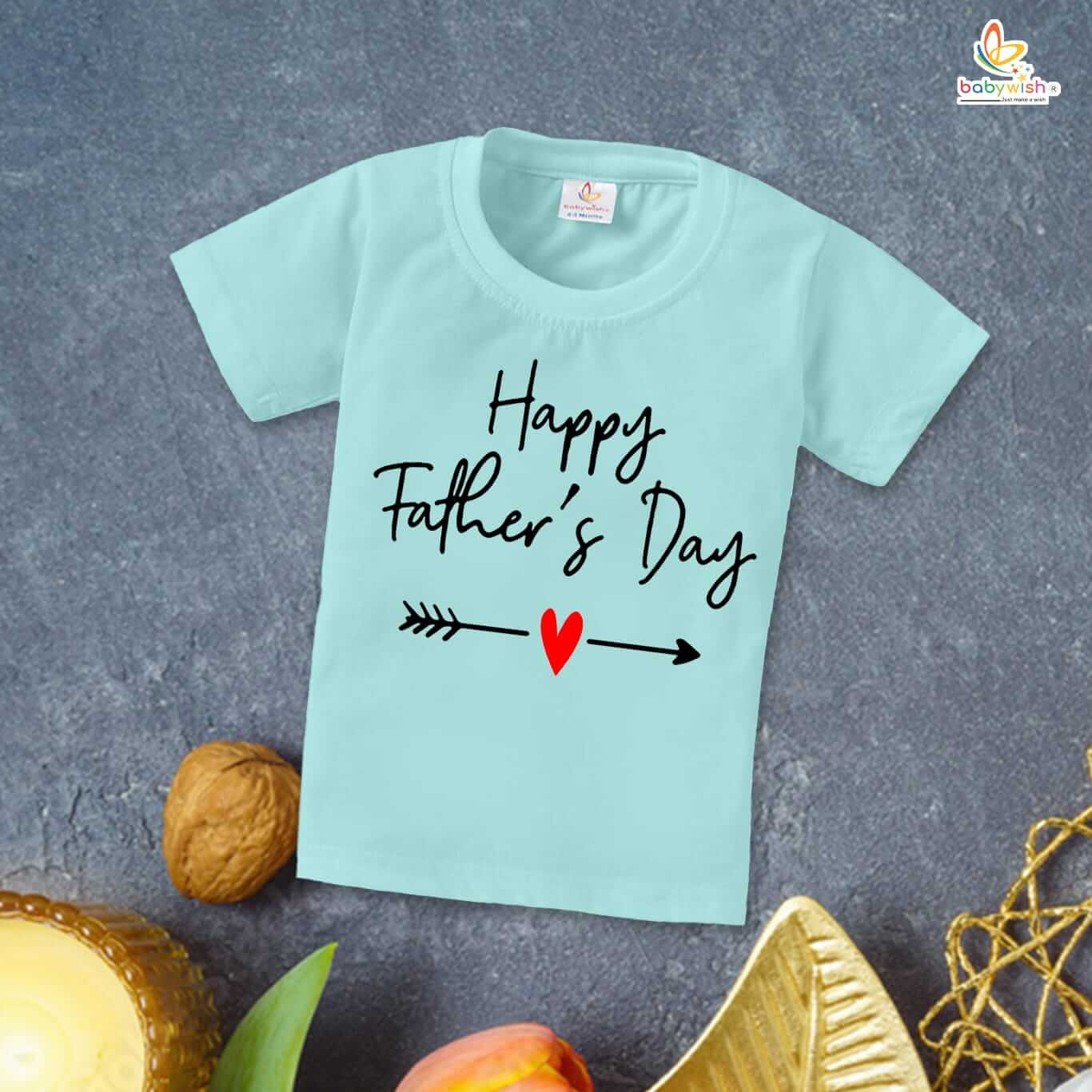 Happy Fathers Day T-Shirt for Kids – Unisex Half Sleeve Topwear for Boys & Girls | Cute Father’s Day Gift Idea from Baby or Toddler | Babywish