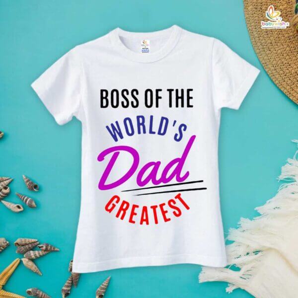 Fathers Day Special Combo White T-Shirts and Romper Sets for Father and baby Combo Pack of 2 |  WORLD'S GREATEST DAD | - Image 2