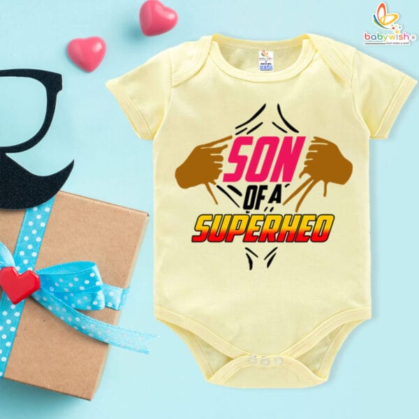 Superhero Baby Romper for Father's Day | Son of a Superhero - Image 4