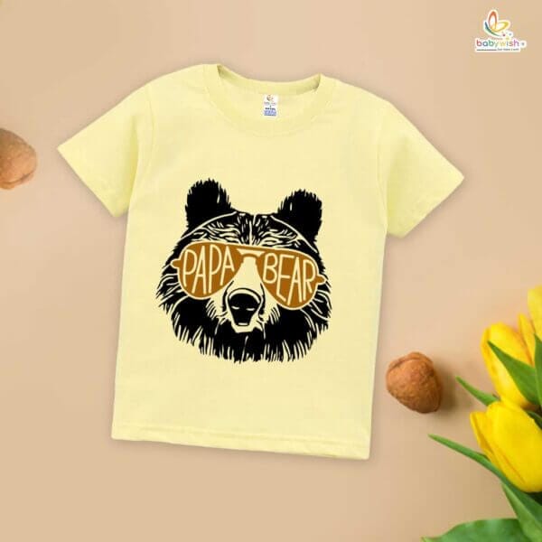 Father's Day Special T-Shirt for Boy’s and Girl’s Half Sleeve Topwear for Unisex Kids | Papa bear | - Image 4