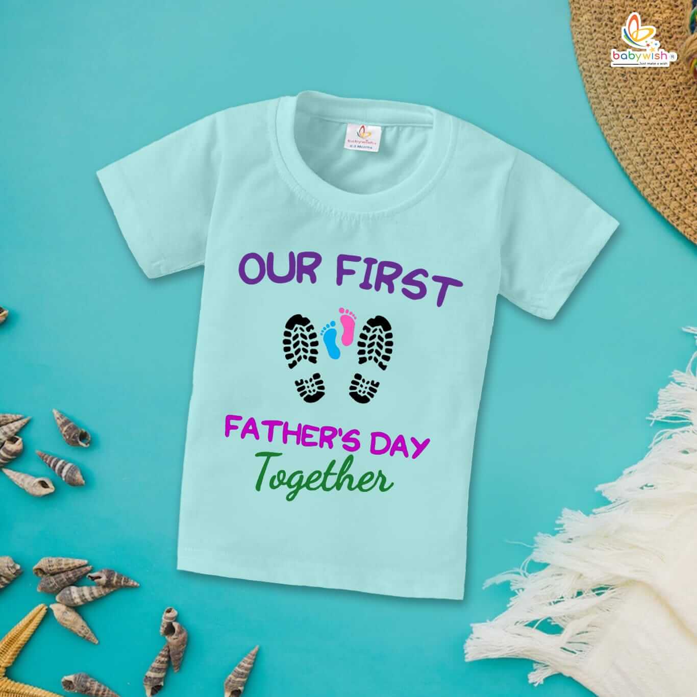 Father's Day Special T-Shirt for Boys & Girls | Celebrate Our First Father's Day Together | Unisex Kids Half Sleeve Topwear | New Dad Gift | Baby’s First Father’s Day Shirt 2023