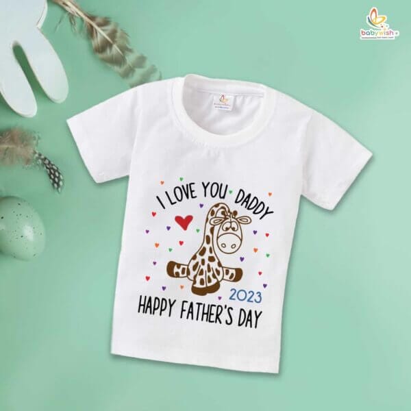 Father’s Day Special T-Shirt for Boys & Girls | Half Sleeve Unisex Kids Topwear | I Love You Daddy 2023 | Perfect Father’s Day Gift for Kids to Celebrate Dad - Image 2