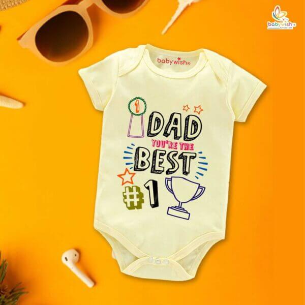 Fathers Day Special Baby Outfit Half Sleeve Unisex Multicolor Romper Onesies for Newborn baby - Image 4