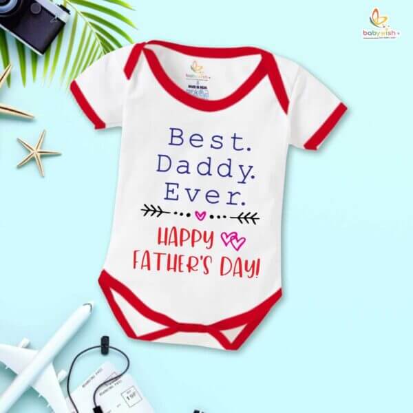 Fathers Day Newborn Baby Romper Half Sleeve Unisex Onesie – Perfect First Father’s Day Outfit Gift for Baby Boy or Girl | Babywish - Image 5