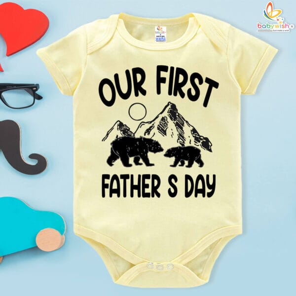Our First Fathers Day Baby Romper | Fathers Day Gift for Dad | Babywish - Image 4