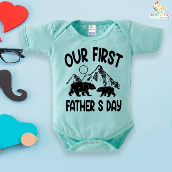 Our First Fathers Day Baby Romper | Fathers Day Gift for Dad | Babywish - Image 2